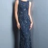 Scala - 48784 Sequin Bateau Sheath Dress