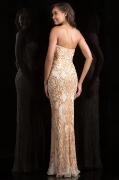 Scala - 48797 Embellished Strapless Sheath Gown