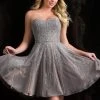 Scala - 48834 Bejeweled Strapless Sweetheart Short Dress