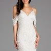 Scala - 48921 Cold Shoulders Beaded And Sequin Cocktail Dress