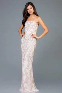 Scala - 48950 Embellished Straight Across Neck Sheath Dress 8 Scala - 48950 Embellished Straight Across Neck Sheath Dress