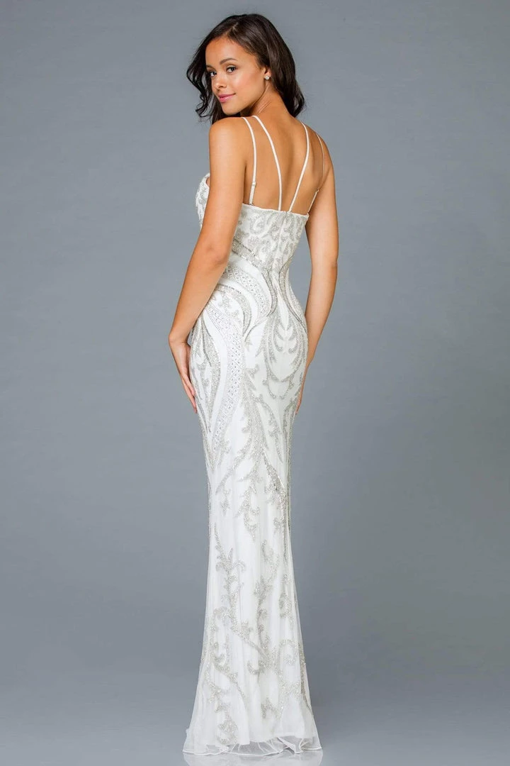 Scala - 48950 Embellished Straight Across Neck Sheath Dress 4 Scala - 48950 Embellished Straight Across Neck Sheath Dress