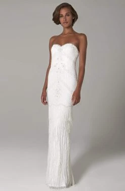 SCALA - 48990 Sweetheart Embellished Long Sheath Dress