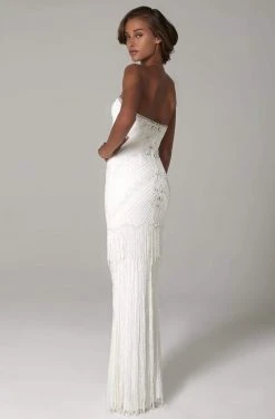 SCALA - 48990 Sweetheart Embellished Long Sheath Dress