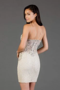 SCALA - 60045 Sequin Embellishments Halter Cocktail Dress