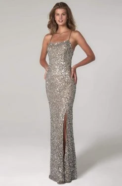 SCALA - 60100 Scoop Sequined Column Dress