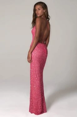 SCALA - 60100 Scoop Sequined Column Dress