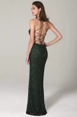 SCALA - 60100 Scoop Sequined Column Dress