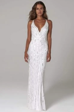 SCALA - 60102 Open Back Sequined Long Dress