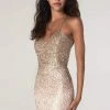 SCALA - 60108 Sweetheart Bedazzled Short Sheath Dress