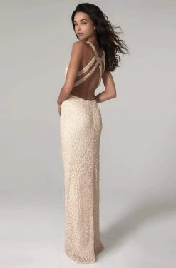 SCALA - 60113 Embellished Jewel Column Dress