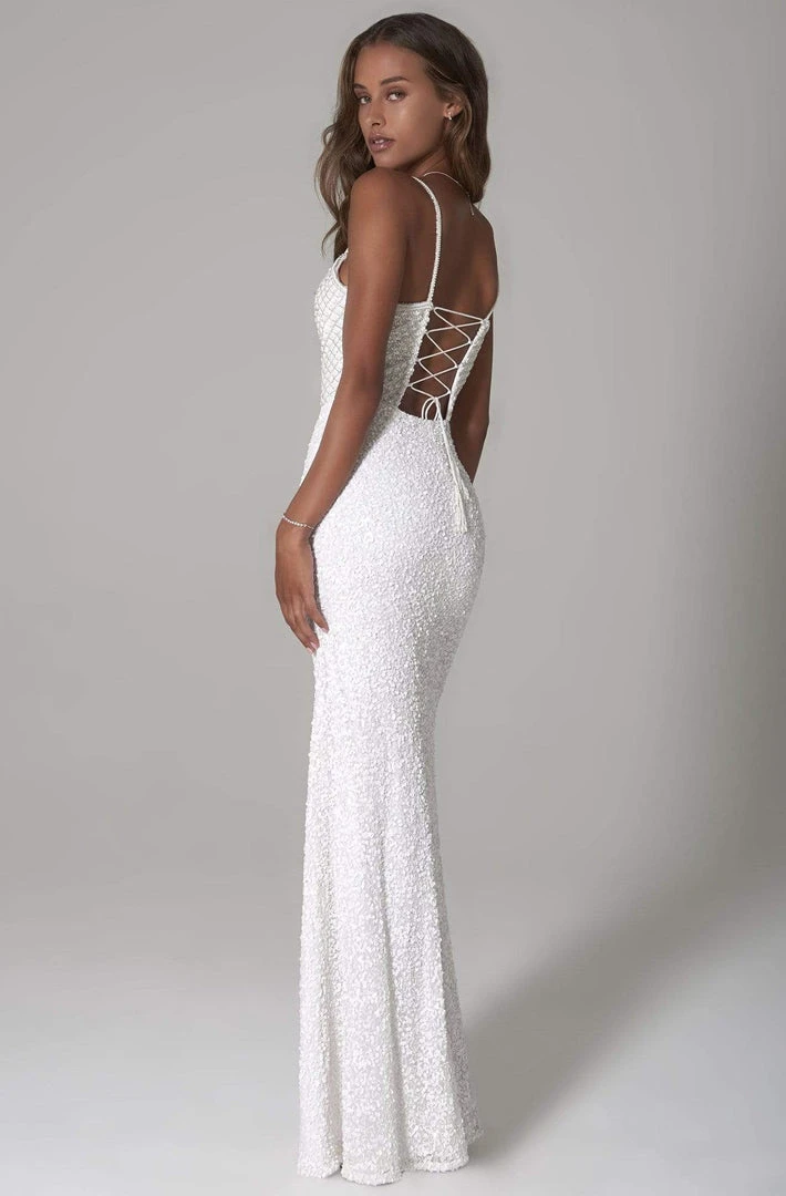 SCALA - 60125 Sweetheart Beaded Bodice Sequin Skirt Sheath Dress 4 SCALA - 60125 Sweetheart Beaded Bodice Sequin Skirt Sheath Dress