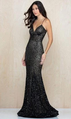 Scala - 60179 Sequined Corset Back Mermaid Gown