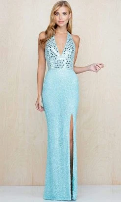 Scala - 60224 Sequin Ornate High Slit Gown