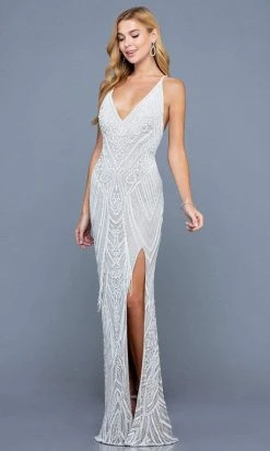 SCALA - 60242 Bead Appliqued Elegant Evening Dress 12 SCALA - 60242 Bead Appliqued Elegant Evening Dress