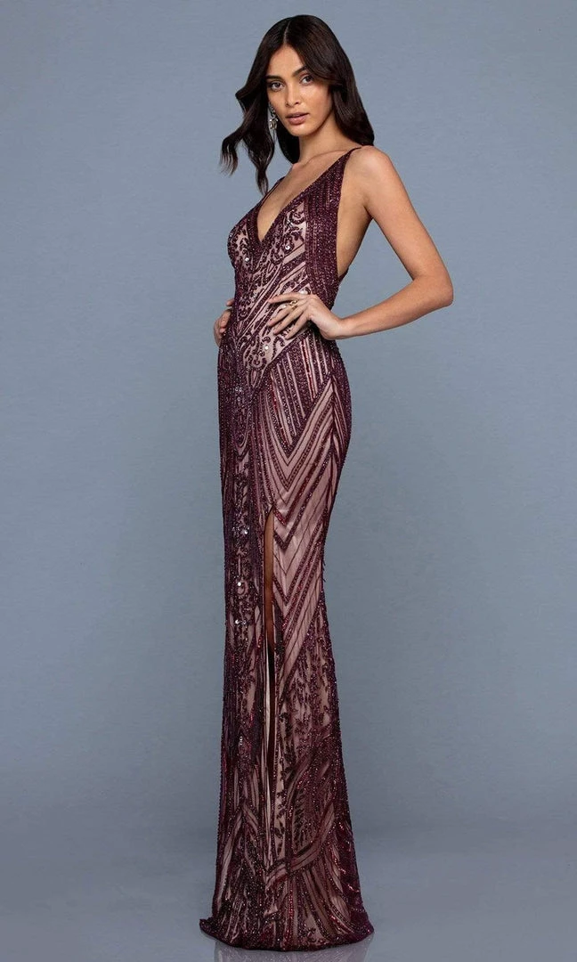 SCALA - 60242 Bead Appliqued Elegant Evening Dress 5 SCALA - 60242 Bead Appliqued Elegant Evening Dress