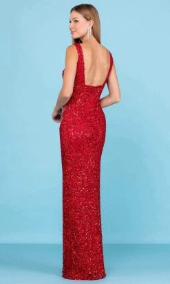 SCALA - 60259 Bead-Fringed High Slit Gown 15 SCALA - 60259 Bead-Fringed High Slit Gown