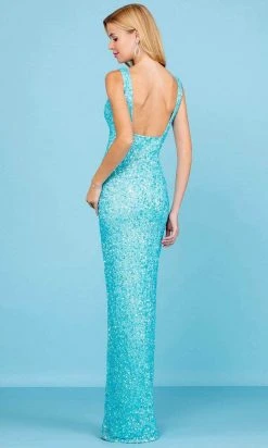 SCALA - 60259 Bead-Fringed High Slit Gown 17 SCALA - 60259 Bead-Fringed High Slit Gown