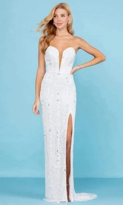 SCALA - 60266 Sweetheart Appliqued Sheath Gown 11 SCALA - 60266 Sweetheart Appliqued Sheath Gown