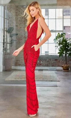 SCALA 60295 - V-Neck Beaded Jumpsuit