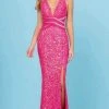 SCALA - 60301 V-Neck Sequin High Slit Gown 1 SCALA - 60301 V-Neck Sequin High Slit Gown