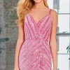 SCALA 60303 - Striped Embellished Cocktail Dress