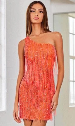 SCALA 60307 - One-Shoulder Sleeve Sequin Cocktail Dress 14 SCALA 60307 - One-Shoulder Sleeve Sequin Cocktail Dress