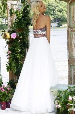 Sherri Hill - 50075 Two Piece Beaded High Halter A-Line Prom Dress