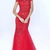 Sherri Hill - 50516 Illusion Neckline Cap Sleeve Beaded Mermaid Dress