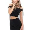 Sherri Hill - 50701 Two Piece Off-Shoulder Sheath Short Dress