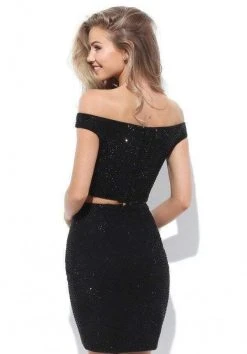 Sherri Hill - 50701 Two Piece Off-Shoulder Sheath Short Dress