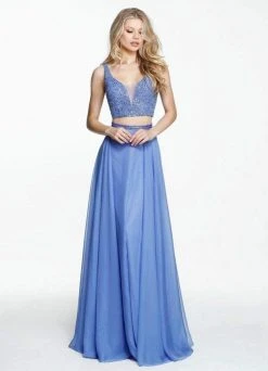 Sherri Hill - 50800 Two-Piece Glitter Bodice A Line Dress