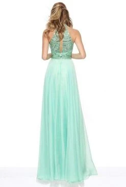 Sherri Hill - 50809 Two Piece Beaded High Neckline Chiffon Dress
