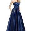Sherri Hill - 50812 Strapless A Line Satin Dress With Beaded Pockets 2 Sherri Hill - 50812 Strapless A Line Satin Dress With Beaded Pockets