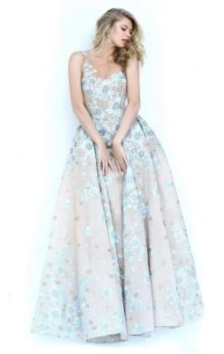 Sherri Hill - 50837 Floral Applique Pageant A Line Dress