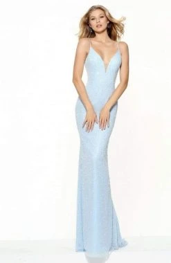 Sherri Hill - 50860 Fully Beaded Deep V-neck Sheath Dress