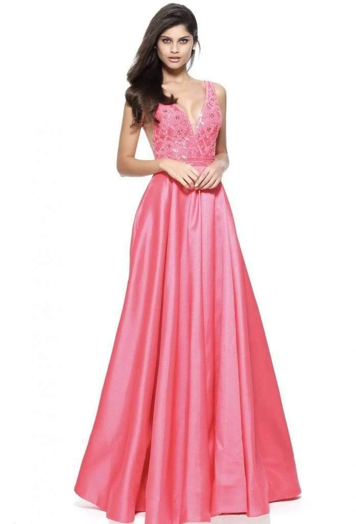 Sherri Hill - 50964 Embellished Deep V-Neck A-Line Gown 3 Sherri Hill - 50964 Embellished Deep V-Neck A-Line Gown