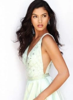 Sherri Hill - 50964 Embellished Deep V-Neck A-Line Gown 19 Sherri Hill - 50964 Embellished Deep V-Neck A-Line Gown