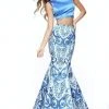 Sherri Hill - 51015 Two Piece Bateau Printed Mermaid Dress