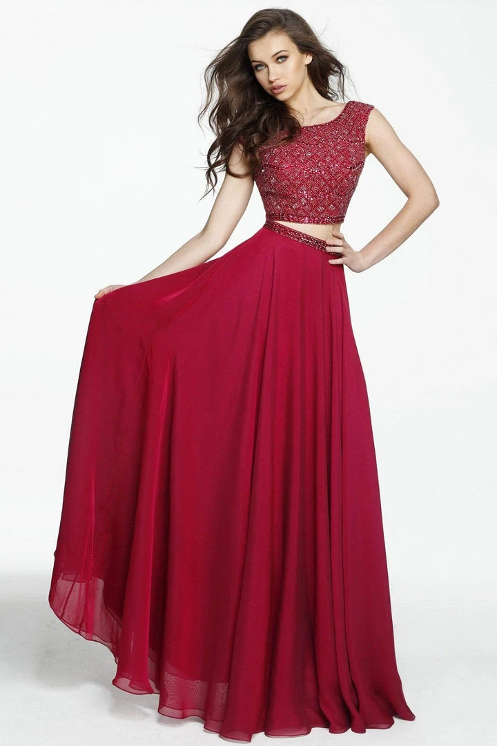 Sherri Hill - 51091 Two-Piece Beaded Cap Sleeve Chiffon Dress 6 Sherri Hill - 51091 Two-Piece Beaded Cap Sleeve Chiffon Dress