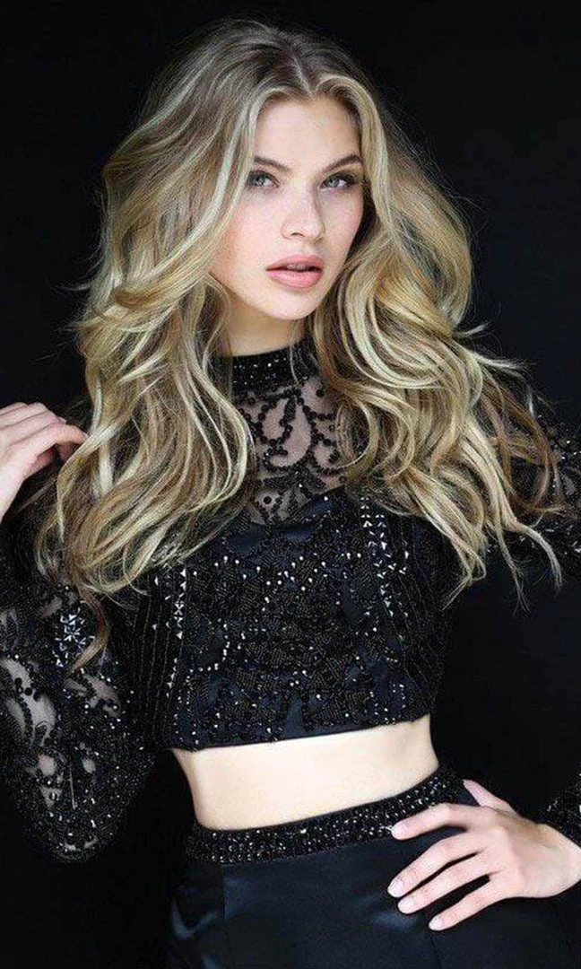 Sherri Hill - 51107 Beaded Two Piece High Neck Winter Formal Dress 5 Sherri Hill - 51107 Beaded Two Piece High Neck Winter Formal Dress