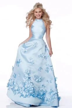 Sherri Hill - 51116 Long Floral Appliqued Pageant A Line Dress 12 Sherri Hill - 51116 Long Floral Appliqued Pageant A Line Dress
