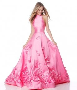 Sherri Hill - 51116 Long Floral Appliqued Pageant A Line Dress 14 Sherri Hill - 51116 Long Floral Appliqued Pageant A Line Dress