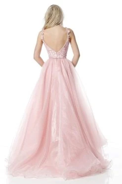 Sherri Hill - 51240 Flower-Appliqued Ballgown With Tulle Overskirt