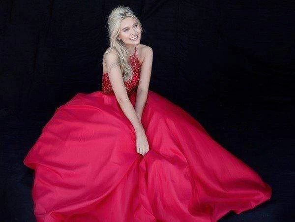 Sherri Hill - 51242 Beaded Halter Bodice Taffeta Ballgown 7 Sherri Hill - 51242 Beaded Halter Bodice Taffeta Ballgown