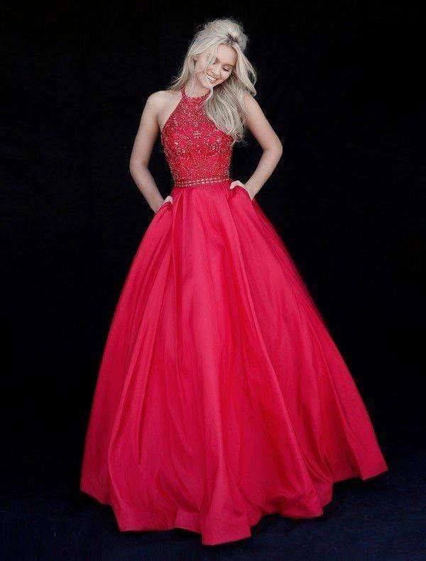 Sherri Hill - 51242 Beaded Halter Bodice Taffeta Ballgown 6 Sherri Hill - 51242 Beaded Halter Bodice Taffeta Ballgown