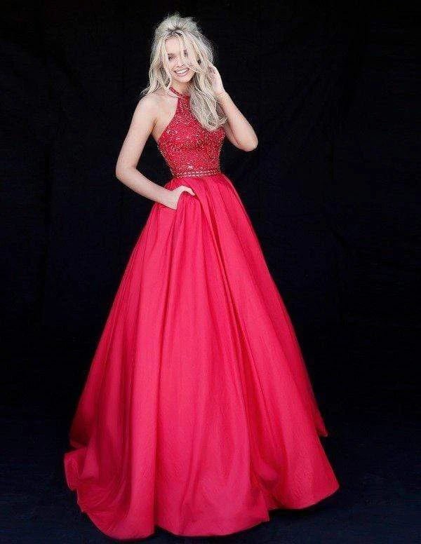 Sherri Hill - 51242 Beaded Halter Bodice Taffeta Ballgown 5 Sherri Hill - 51242 Beaded Halter Bodice Taffeta Ballgown