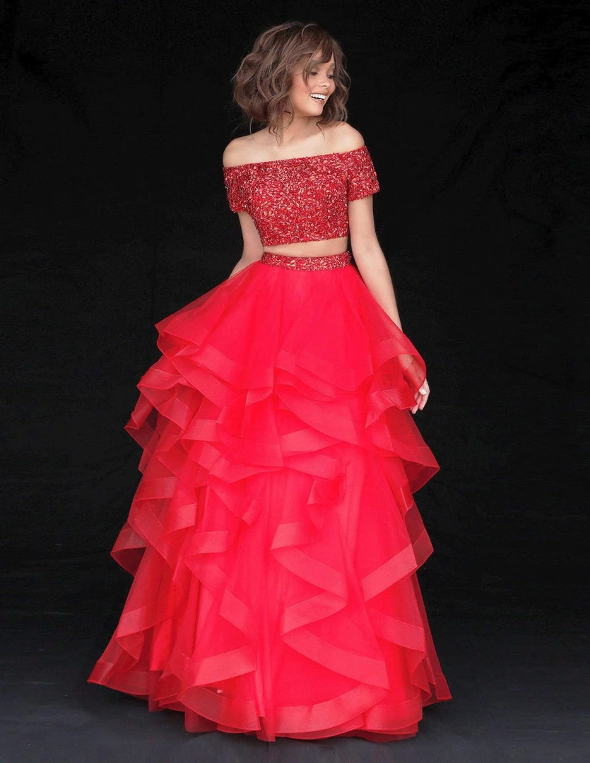 Sherri Hill - 51272 Dazzling Beaded Two Piece A Line Evening Dress 8 Sherri Hill - 51272 Dazzling Beaded Two Piece A Line Evening Dress