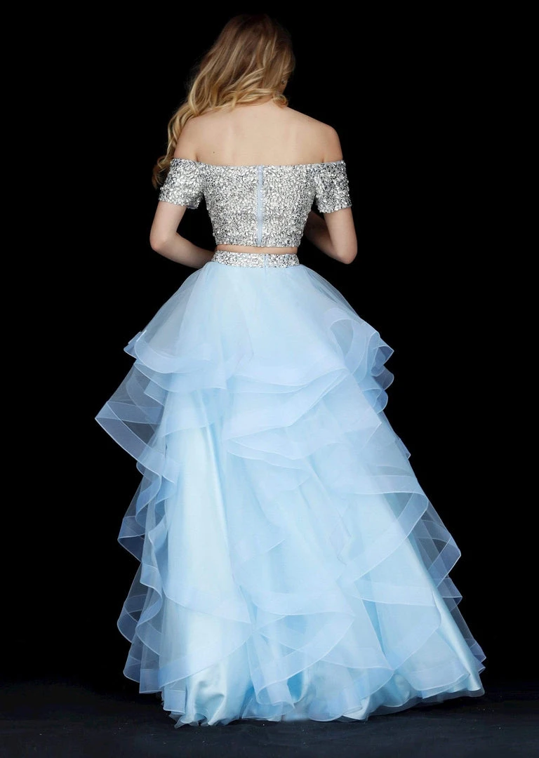 Sherri Hill - 51272 Dazzling Beaded Two Piece A Line Evening Dress 6 Sherri Hill - 51272 Dazzling Beaded Two Piece A Line Evening Dress