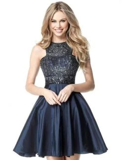 Sherri Hill - 51302 Short Beaded Full Figured Halter Dress